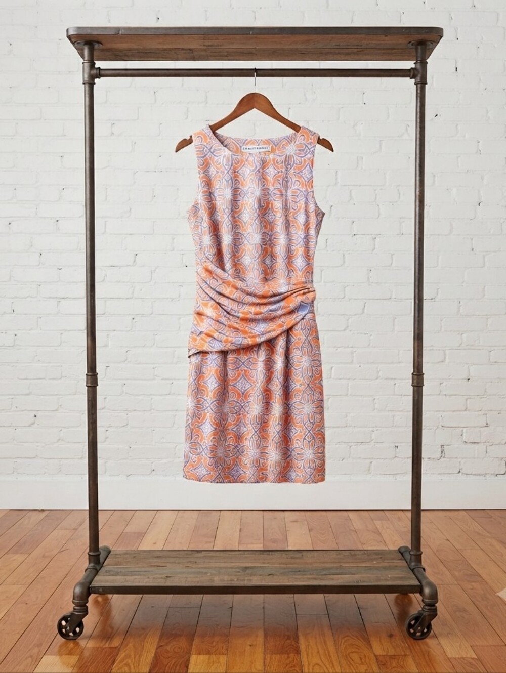 Gretchen Scott Designs Orange and White Mini Dress